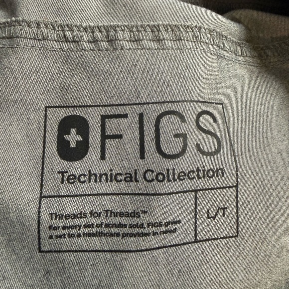 Figs Scrub Set Graphite Kade Cargo Pant Size L Tall Casma 3 Pocket Top Size L - Picture 12 of 12